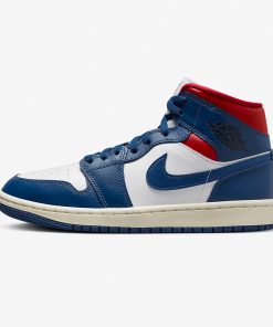 Air Jordan 1 Mid White/Gym Red/Sail/French Blue