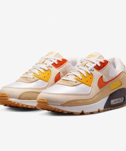 Air Max 90 SE – Summit White/Sesame/Lemon Wash/Safety Orange