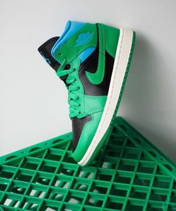 Air Jordan 1 Mid “Black Lucky Green Aquatone”