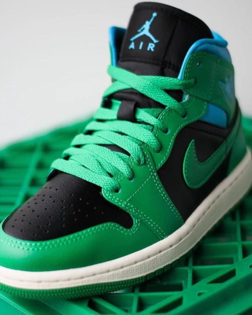 Air Jordan 1 Mid “Black Lucky Green Aquatone”