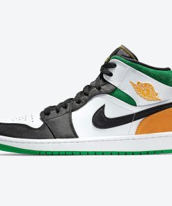 Air Jordan 1 Mid SE – White Black Green Yellow