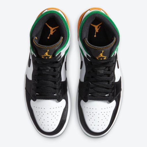 Air Jordan 1 Mid SE – White Black Green Yellow