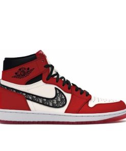 Dior Air Jordan 1 High White Red Black Mens Basketball