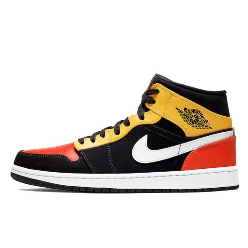 Air Jordan 1 Mid Black Amarillo Orange