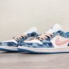 Air Jordan 1 Low Washed Denim/White-Pink