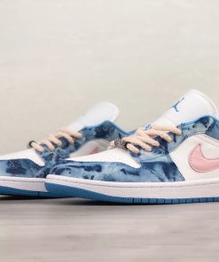 Air Jordan 1 Low Washed Denim/White-Pink