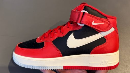 Air Force 1 Mid Split Black University Red