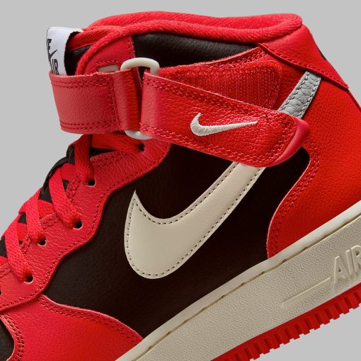 Air Force 1 Mid Split Black University Red