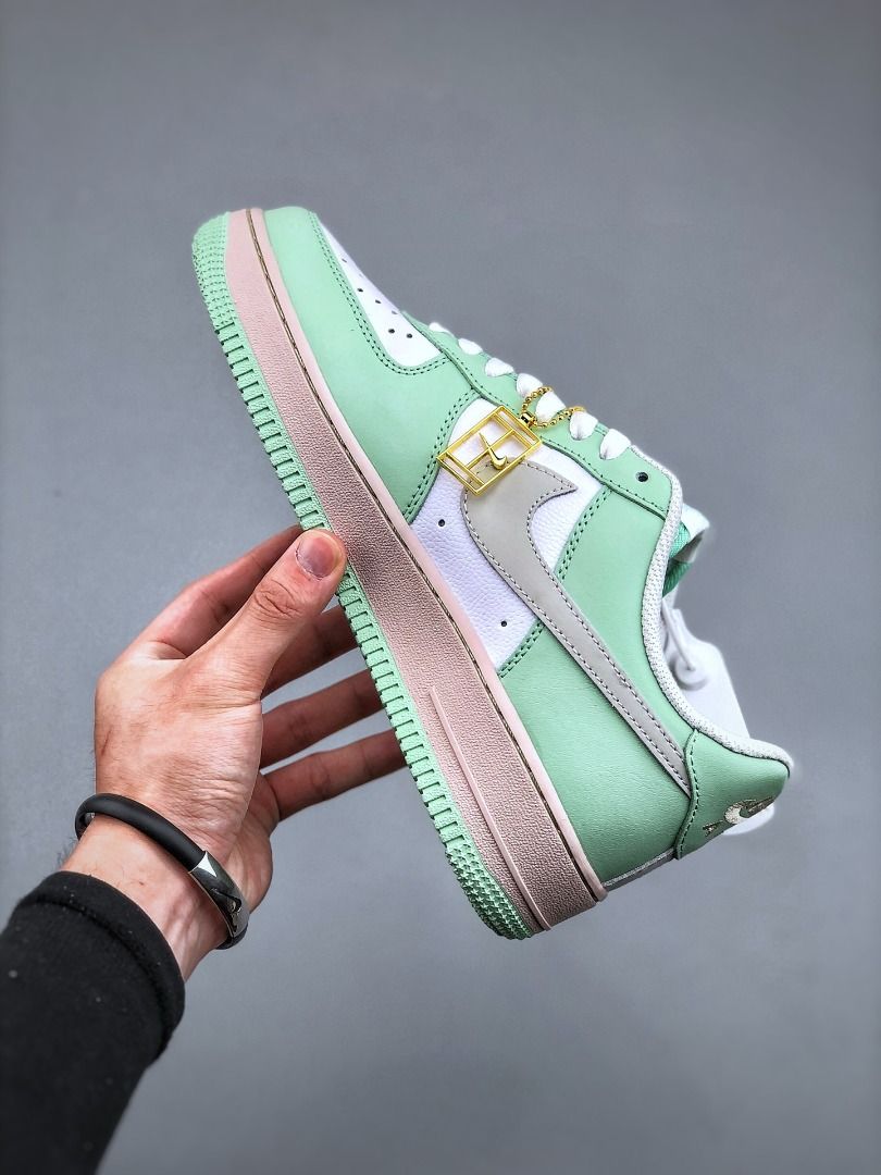 Air Force 1 07 Apple Green White Pink Metallic Gold Air Force 1 07 Apple Green White Pink Metallic Gold