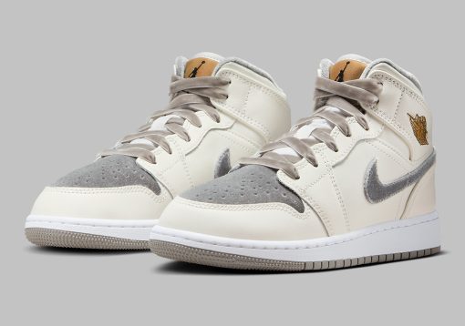 Air Jordan 1 Mid Grey Velvet Toes